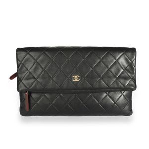 Chanel Black Quilted Lambskin Beauty Clutch